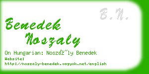 benedek noszaly business card